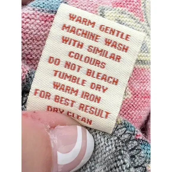 Aryeh Sweater Dress Women's MEDIUM Boho Geometric Mini Zip Front Long Sleeve - Picture 7 of 9